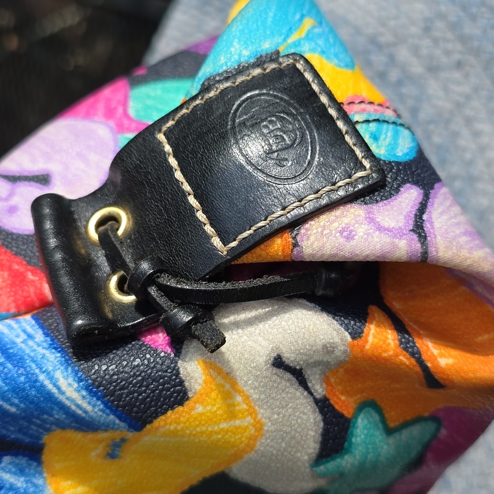 Vintage Y2K 90s Dooney & Bourke Multicolor Rainbow - -Wonder Duck - Leather Bag - Picture 3 of 8